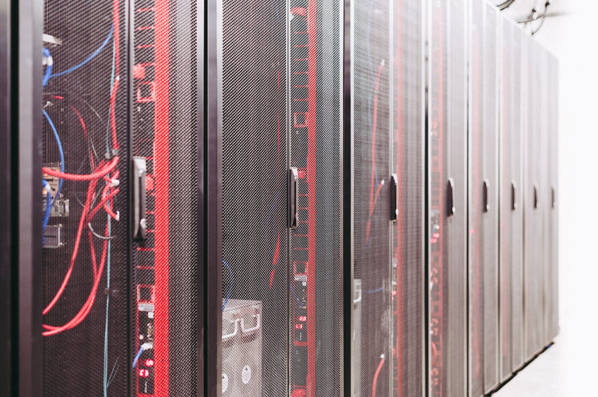 Enterprise data center infrastructure showing server racks used for hosting WordPress after AEM migration