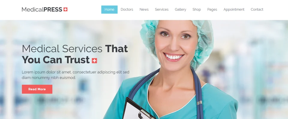 Dentist wordpress theme, medicalpress theme