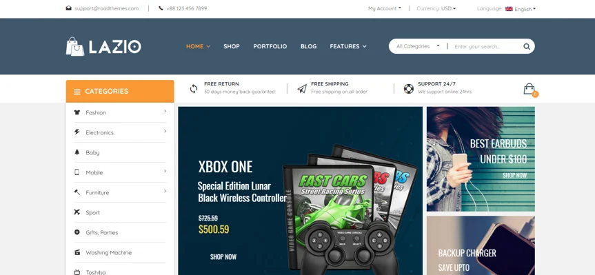 Gaming WordPress Themes, lazio theme