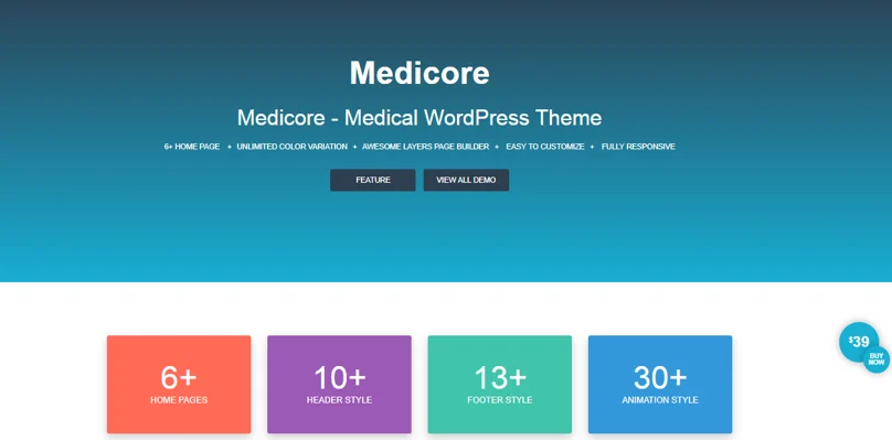 medicore theme, Professional Health & Fitness WordPress themes