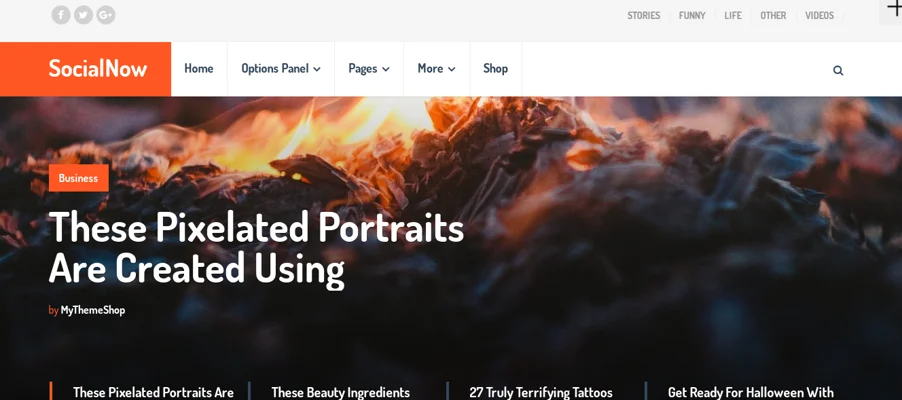 socialnow theme, ratina ready theme