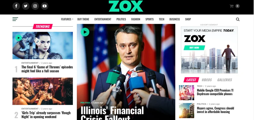 zox news theme, responsive theme