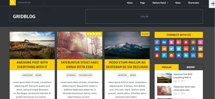 gridblog theme, WordPress Writers & Bloggers Themes