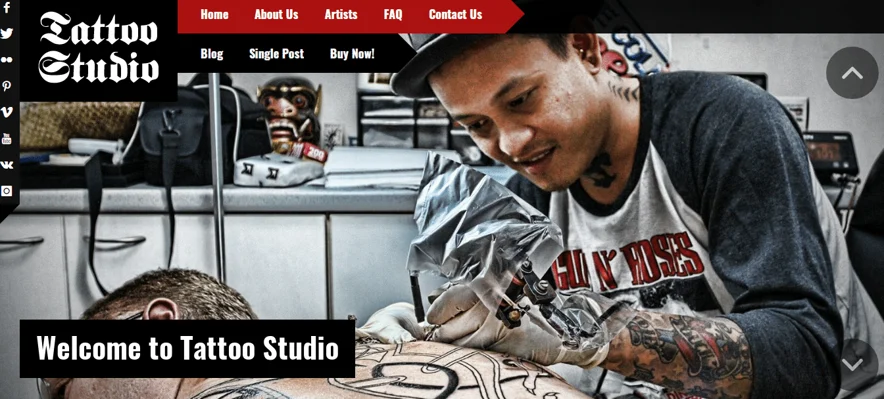 tattoo studio theme, artists theme