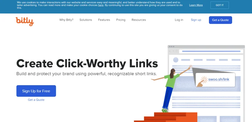 bitly.com website, URL Shortener Websites