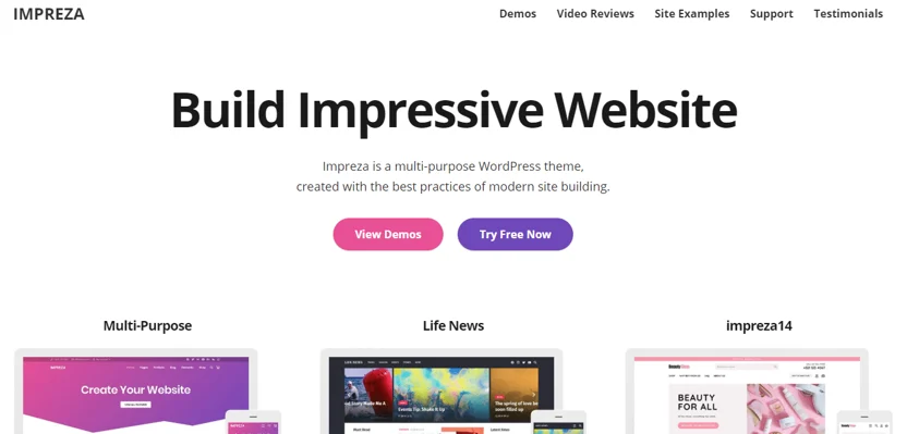 impreza theme, best free WP themes