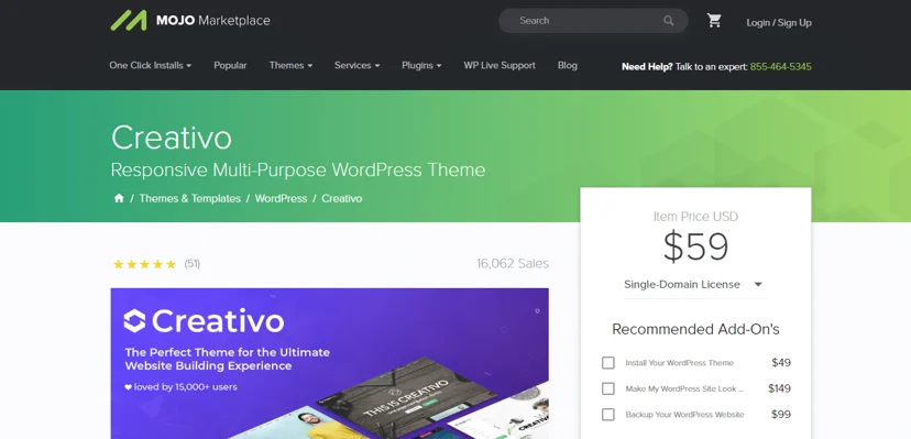 creativo theme, WordPress Photography Themes