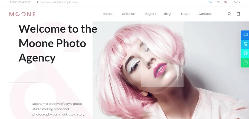 moone theme, WordPress Photography Themes