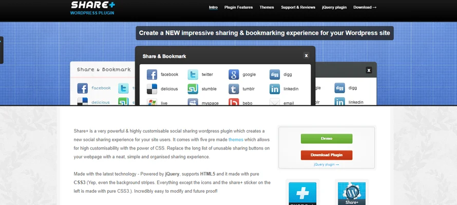 shareplus+ plugin, WordPress Social Sharing Plugins
