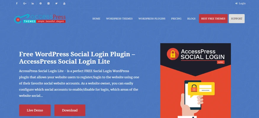 WordPress Social Login Plugins, accesspress plugin