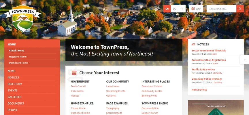townpress theme, best free and paid WP theme