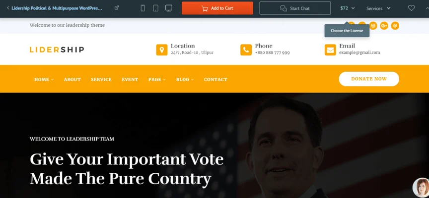 Leadership Political & Multipurpose theme, best free and paid theme