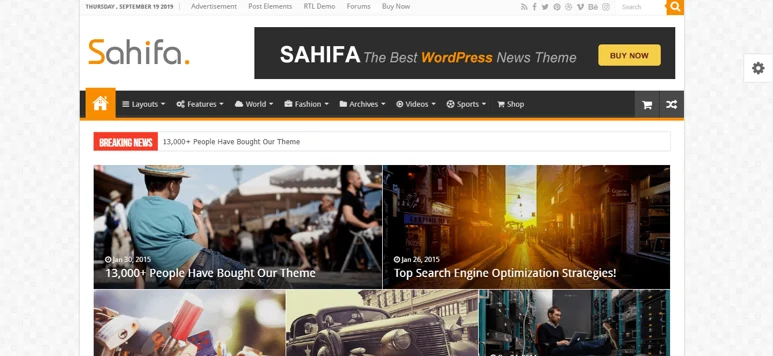sahifa theme, best RTL support theme