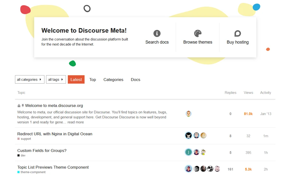 Discourse forum platform
