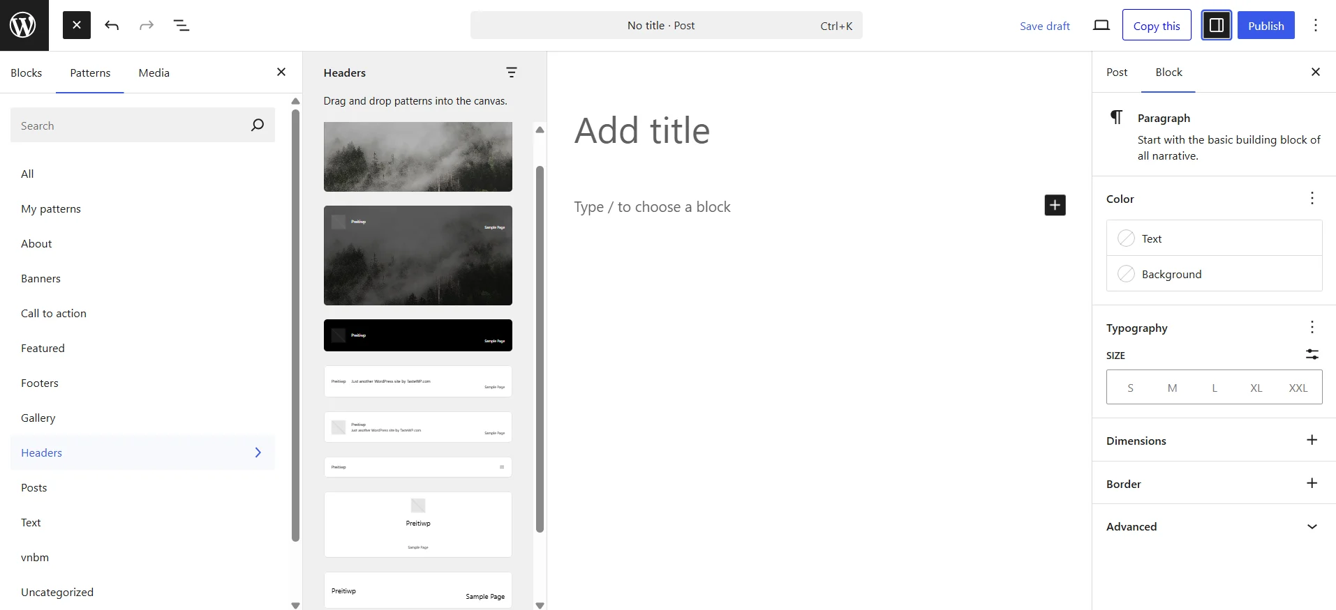 WordPress Block editor