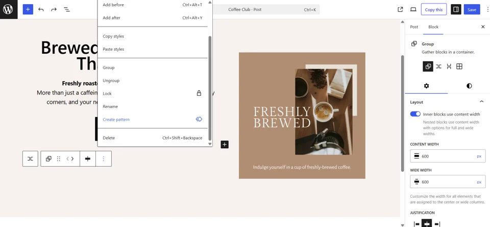 WordPress Block Patterns