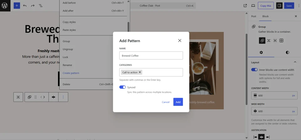 WordPress Block Patterns