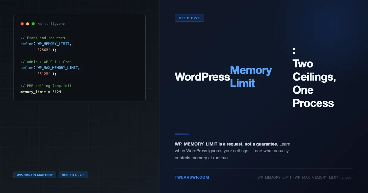 WordPress Memory Limit: WP_MEMORY_LIMIT vs PHP memory_limit Explained