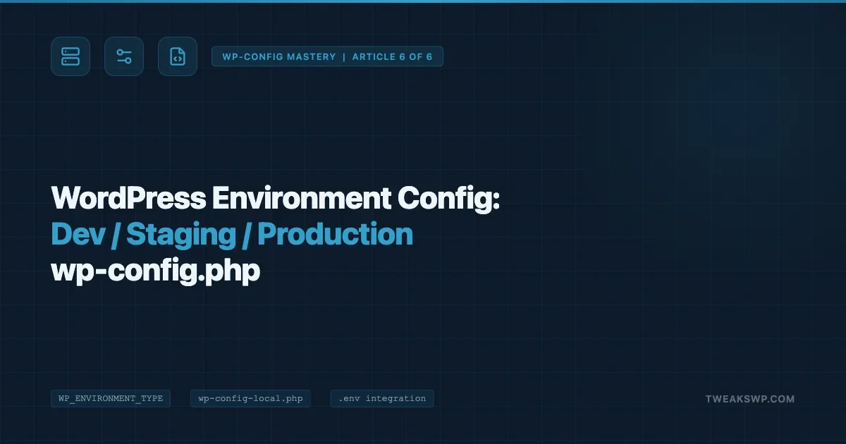 WordPress Environment Config: How to Set Up Dev/Staging/Production wp-config.php
