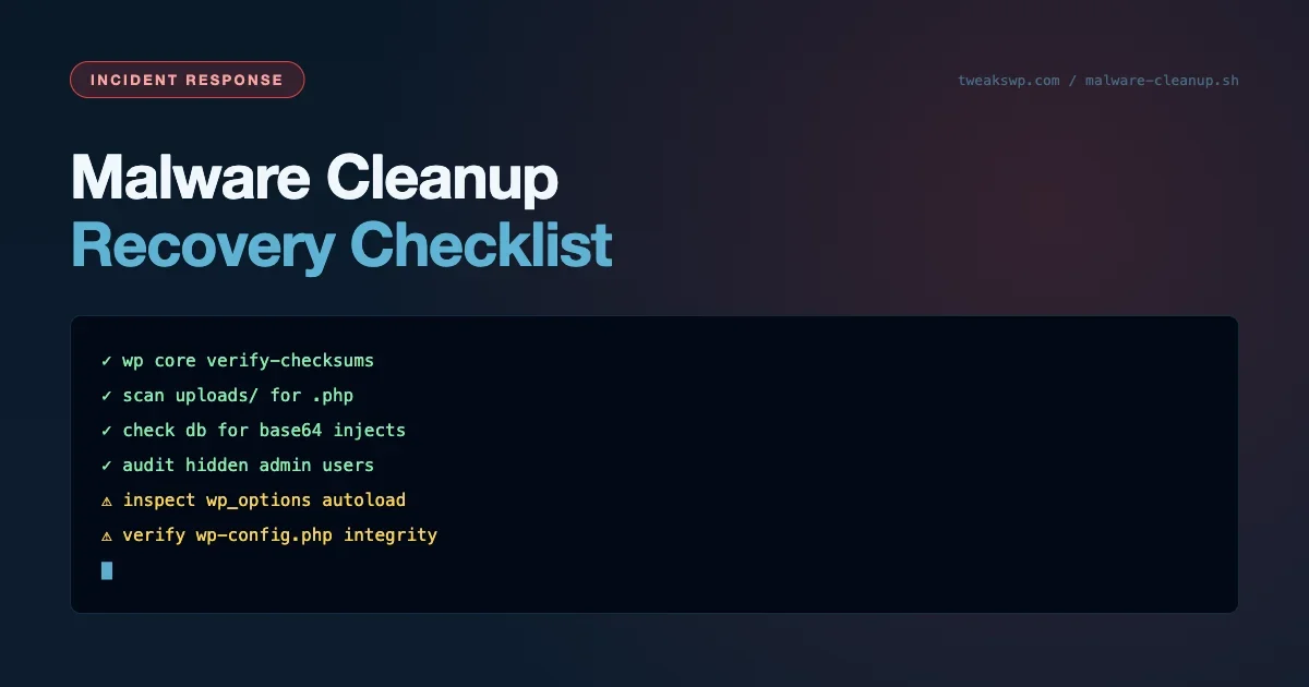 WordPress Malware Cleanup: Developer's Step-by-Step Recovery Checklist