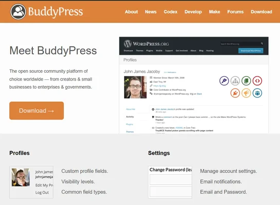 BuddyPress WordPress community plugin