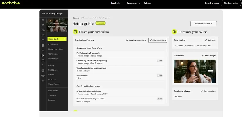 Teachable platform