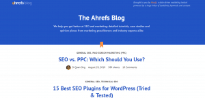 ahrefs marketing blog, top free and paid blog
