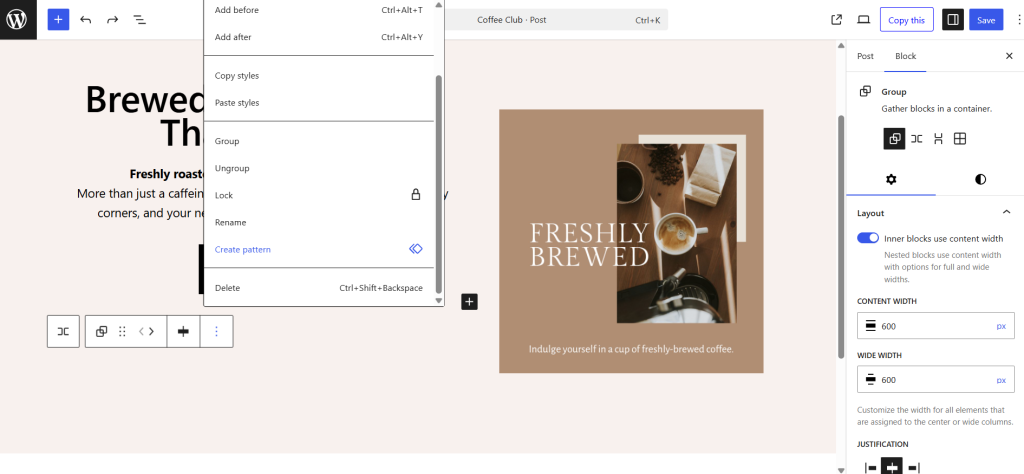 WordPress Block Patterns