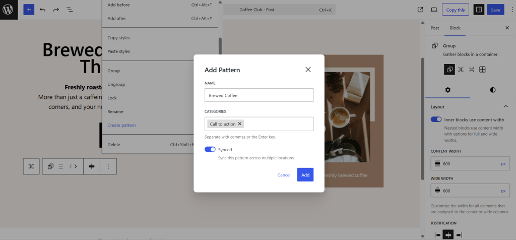 WordPress Block Patterns