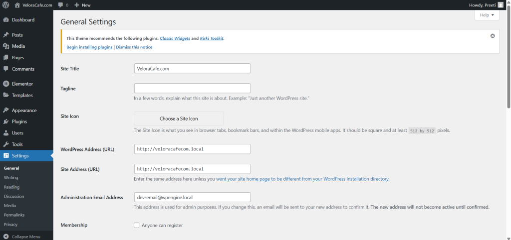 Blog in WordPress