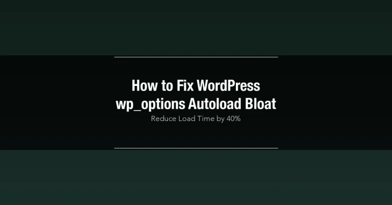 WordPress wp_options autoload bloat cleanup guide for database optimization