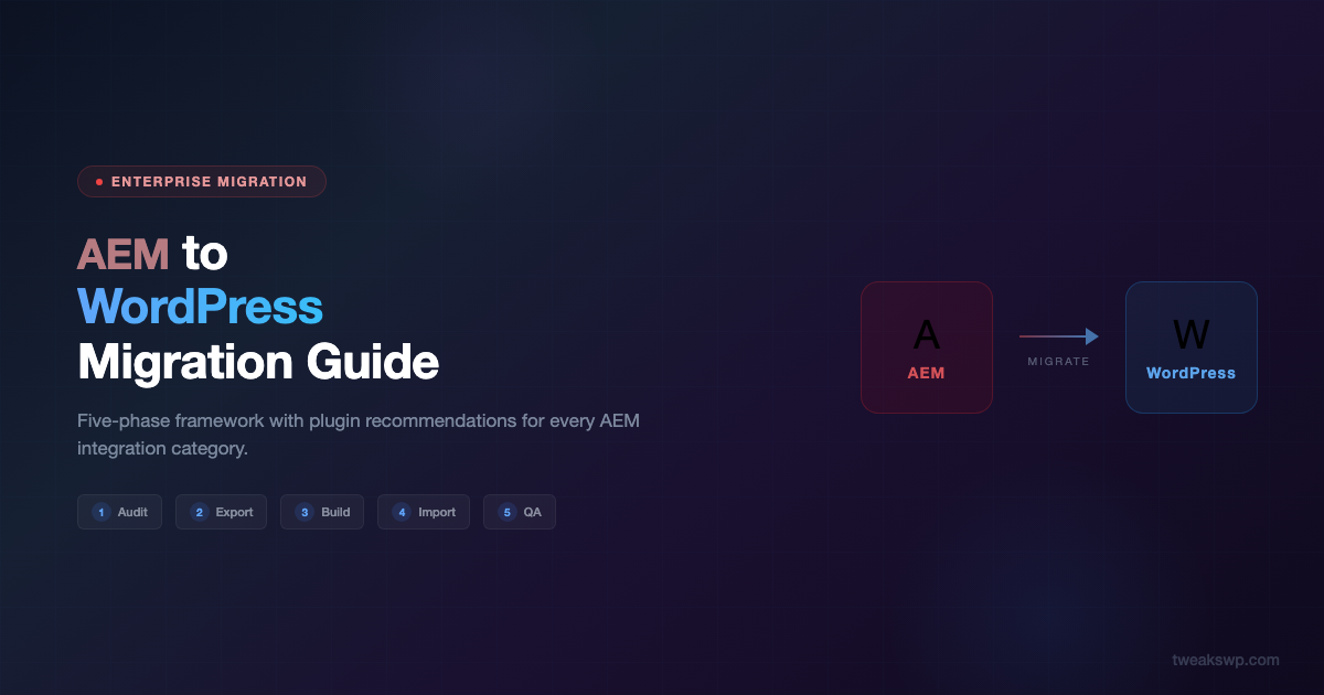 AEM to WordPress migration guide - five-phase framework with enterprise plugin recommendations
