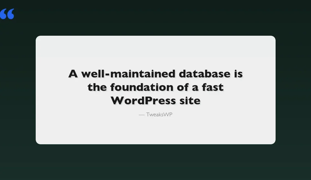 WordPress database maintenance guide showing OPTIMIZE TABLE commands and WP-CLI database tools