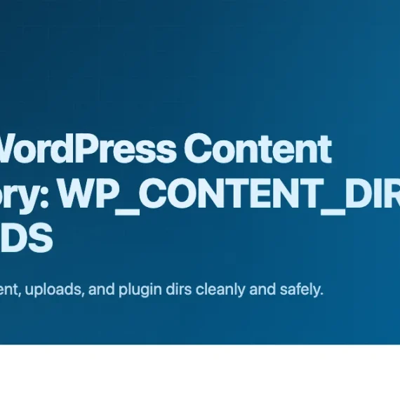 Banner for moving WordPress content directory and uploads path