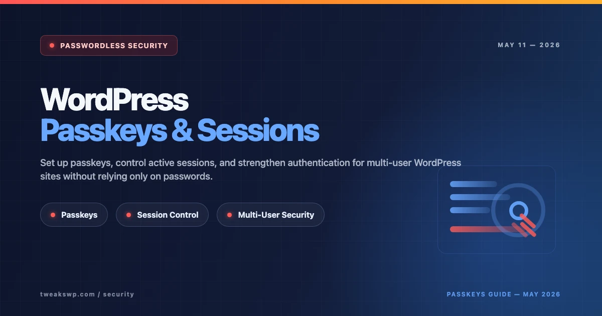 WordPress passkeys and session management feature image
