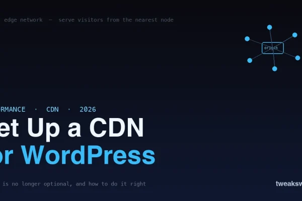 How to set up a CDN for WordPress - edge network serving visitors from the nearest node, on a dark background