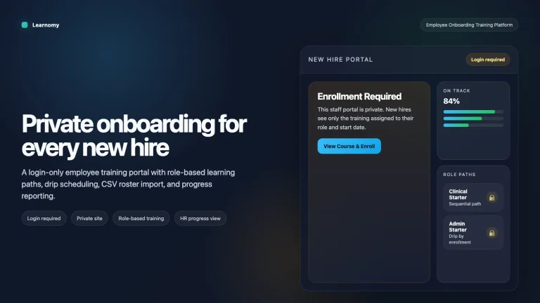 Learnomy login required portal for employee onboarding
