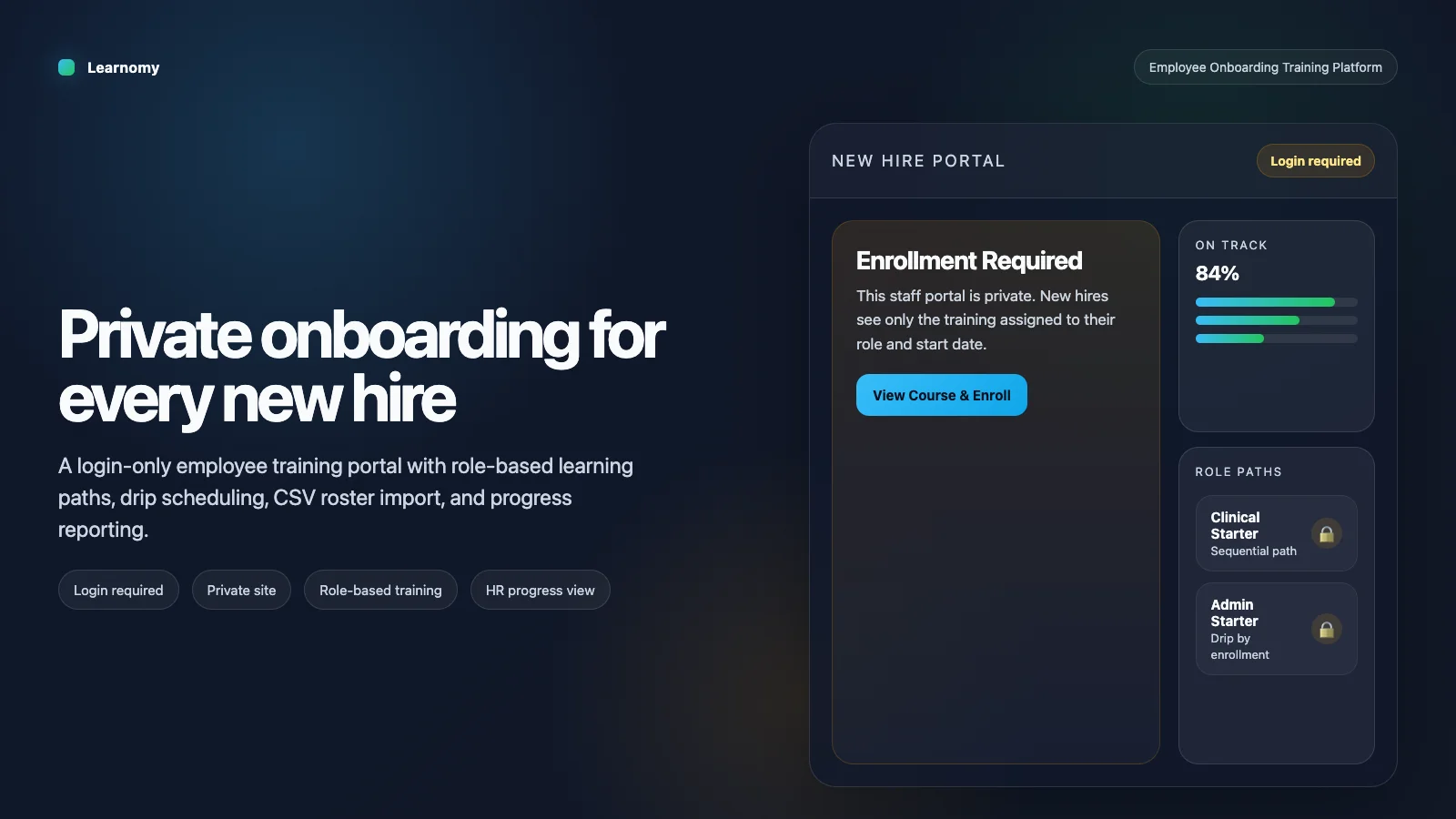 Learnomy login required portal for employee onboarding