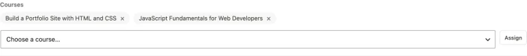 Assigning courses to a partner group